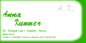 anna kummer business card